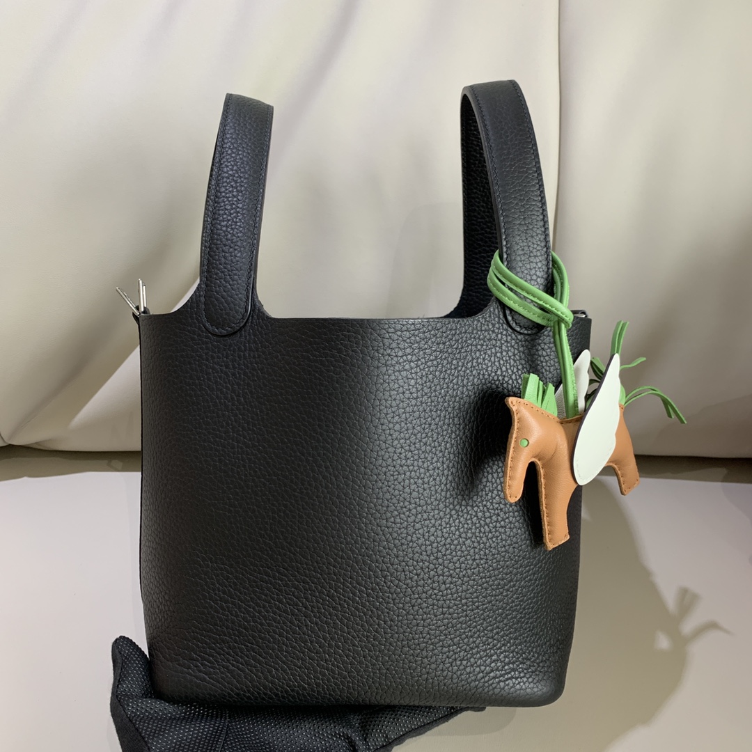 에르메스 피코탄 락18 블랙 은장 끌레망스 가죽